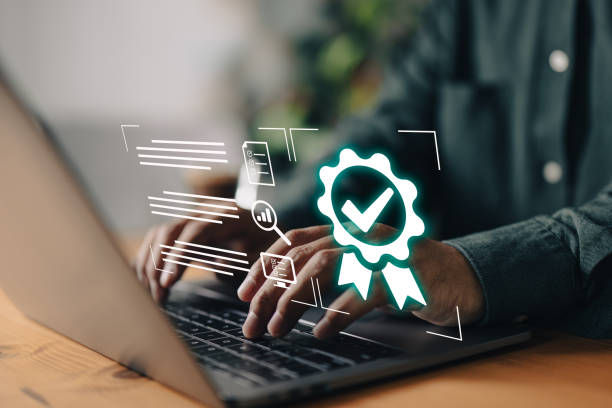 istock The businessman operates with a focus on quality assurance, guarantee, ISO certification, and standardization, showcasing a commitment to providing top-notch services backed by reliable proof. 1496596563