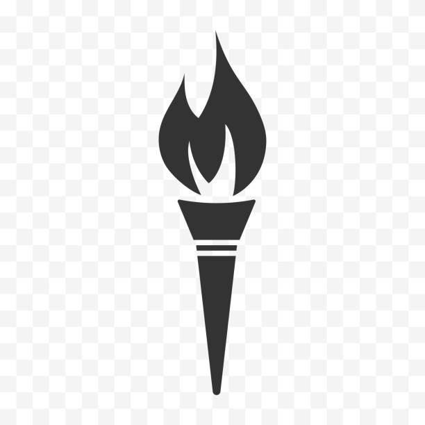 Torch icon isolated on transparent background. Easily editable line art symbol. Vector stock illustration. Torch icon isolated on transparent background. Easily editable line art symbol. Vector stock illustration. flashlight stock illustrations
