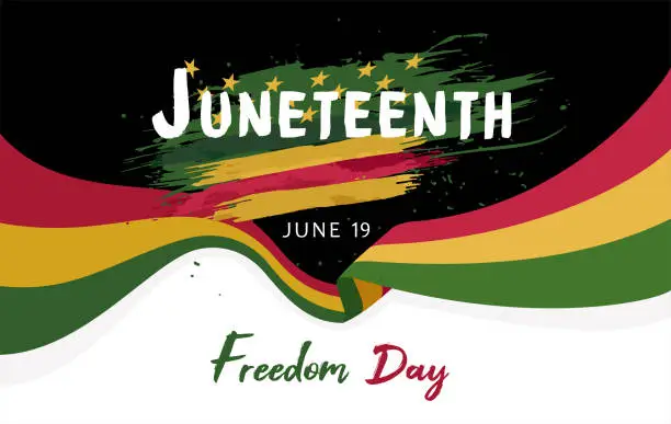 Vector illustration of Juneteenth Freedom Day. June 19 African American Liberation Day.