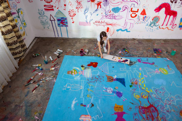 istock Elementary Schoolgirl Engages in Artistry 1496602913