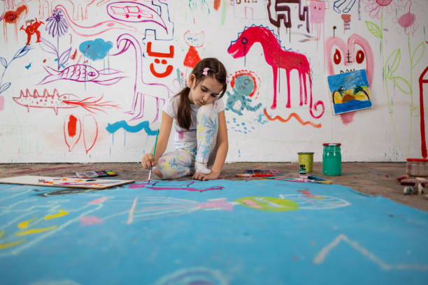 Little girl being creative in an Art studio