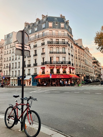 April 29, 2022: Montmartre street in Paris, France