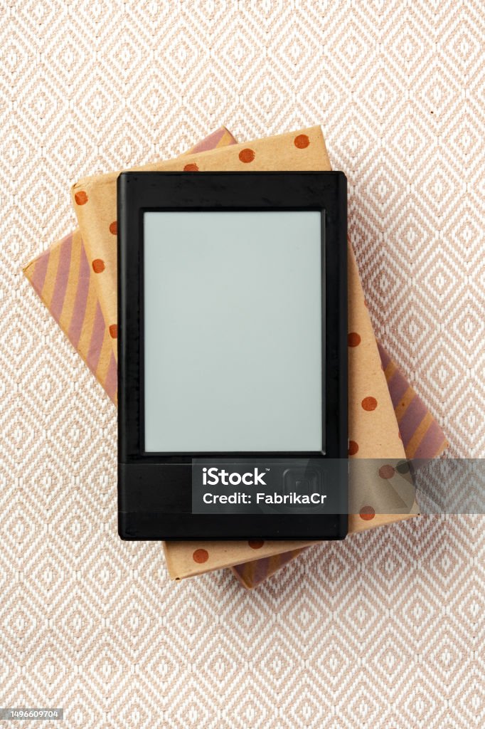Book Reader Back Electronic Book Reader Device Top View Copy Space Stock Photo ...