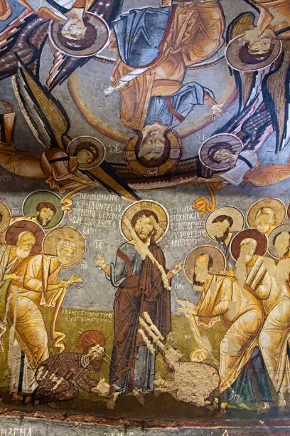 Photo of Dark Church cave at the Goreme Valley Open Air Museum Turkey.