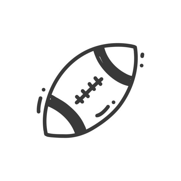 illustrations, cliparts, dessins animés et icônes de icône de ligne de football américain, sketch and doodle design, pixel perfect, trait modifiable. logo, signe, symbole. football, culture américaine, équipe, football, soccer ball, sport. - football helmet playing field american football sport