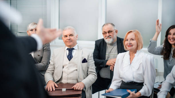 istock speaker asks questions during the business seminar 1496615801