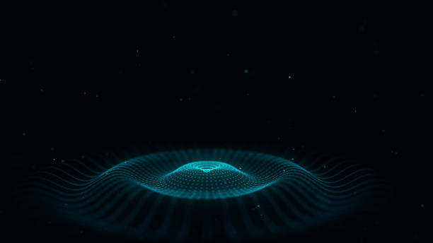 istock 3D futuristic circle wave. Abstract digital background. Glowing music sound wave with dots and lines. Technology backdrop with moving particles. Graphic effect network connection. 3D rendering. 1496616018