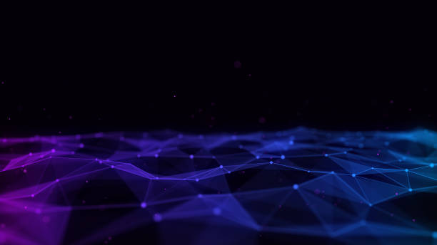 istock Colorful wave with motion dots and lines. Abstract digital background. Concept connection big data. Futuristic technology backdrop. 3D rendering. 1496616029