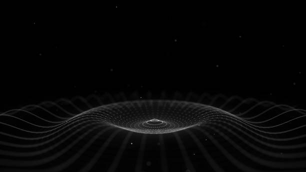istock 3D futuristic circle wave. Abstract digital background. Glowing music sound wave with dots and lines. Technology backdrop with moving particles. Graphic effect network connection. 3D rendering. 1496616085