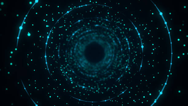 istock Cyber futuristic speed tunnel. Sci-fi wormhole. Abstract 3D wireframe portal with connections lines and dots. Data flow. Technology grid funnel. 3d rendering. 1496618196