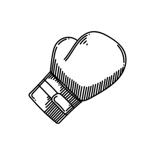 Vector illustration of Boxing Glove Line icon, Sketch Design, Pixel perfect, Editable stroke. Logo, Sign, Symbol.
