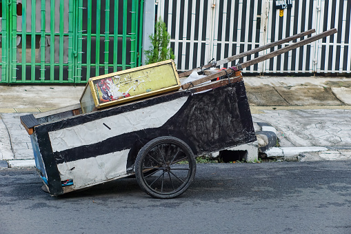 scavenger carts on the side of the road