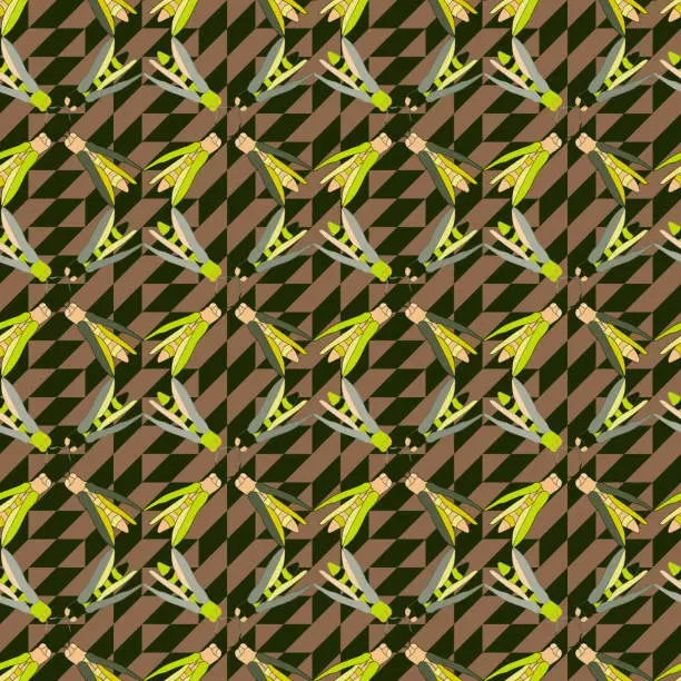 Vector illustration of Insects seamless vector pattern