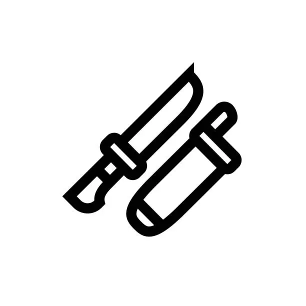 Vector illustration of Knife Line icon, Design, Pixel perfect, Editable stroke. Logo, Sign, Symbol.