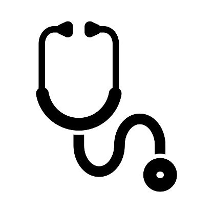 Stethoscope Vector Glyph Icon For Personal And Commercial Use.