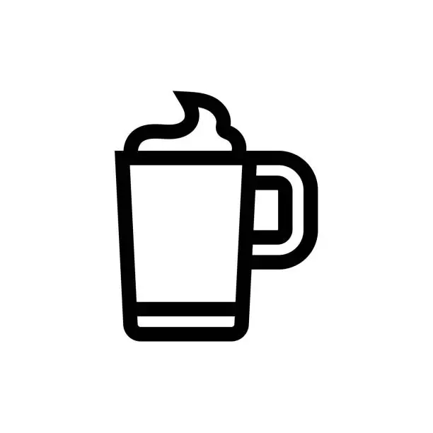 Vector illustration of Macchiato Line icon, Design, Pixel perfect, Editable stroke. Logo, Sign, Symbol. Cafe, Coffee, Latte, Milk