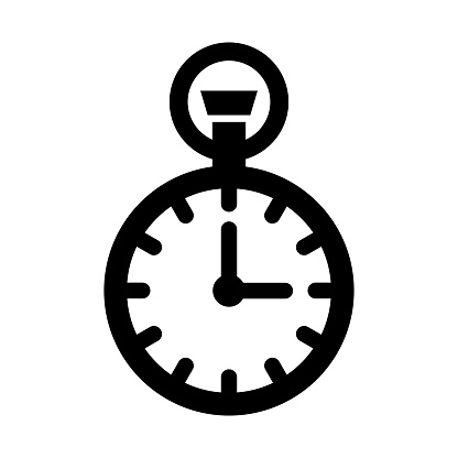 Pocket Watch Vector Glyph Icon For Personal And Commercial Use.