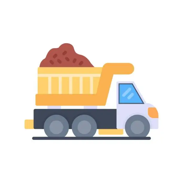 Vector illustration of Dump Truck Icon