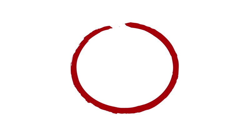 Circle marker with drawing effect. Isolated pencil draw marking.