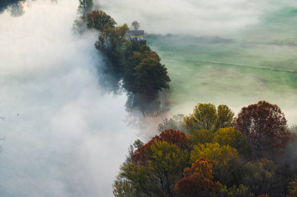 istock Autumnal sunrise over the Adda River 1496647167
