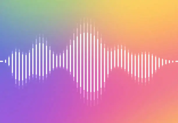 Vector illustration of Audio Line Podcast Sound Wave Form Gradient