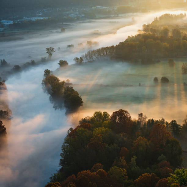 istock Autumnal sunrise over the Adda River 1496649196