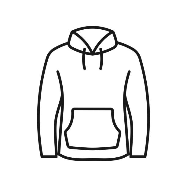 Warm hoodie icon vector. Thin line sign. Warm hoodie icon vector. Thin line sign. Isolated contour symbol illustration casual clothing stock illustrations