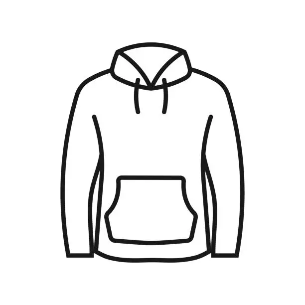 Vector illustration of Warm hoodie icon vector. Thin line sign.