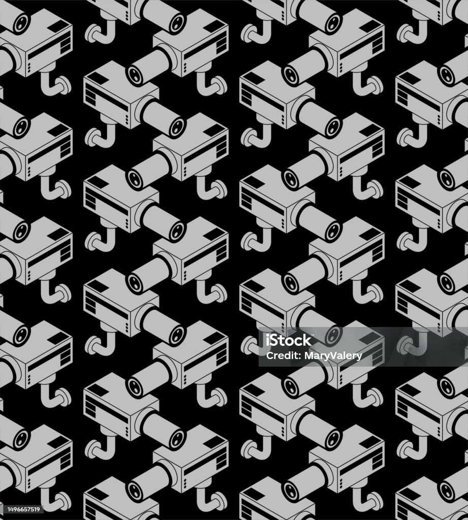 Videcam Pattern Seamless Security Camera Background Vector Texture ...