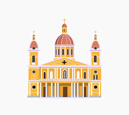 Illustration Architecture of Central America. Old Cathedral