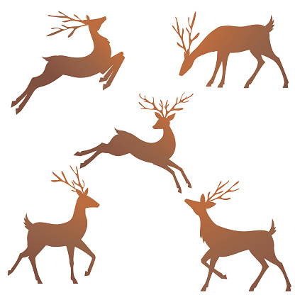 Cute Reindeer Silhouette On A Transparent Background