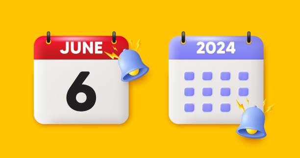 istock 6th day of the month icon. Event schedule date. Calendar date 3d icon. Vector 1496667737