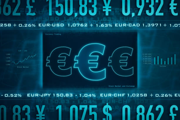euro-symbol und wechselkurse. - swiss currency dollar sign exchange rate symbol stock-grafiken, -clipart, -cartoons und -symbole