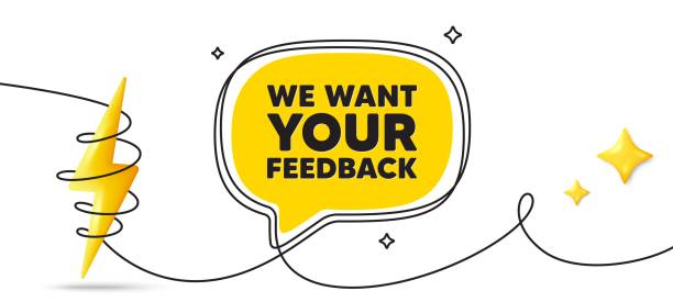 istock We want your feedback symbol. Survey or customer opinion sign. Continuous line art banner. Vector 1496670200