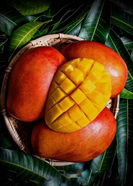 istock Close up of cutted fresh mango 1496678183