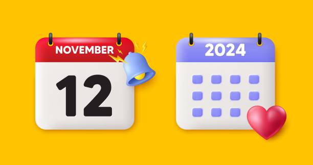 istock 12th day of the month icon. Event schedule date. Calendar date 3d icon. Vector 1496680212