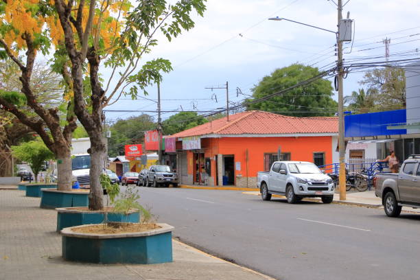 March 10 2023 - Bagaces, Guanacaste in Costa Rica: People live their every day life in the center of the vilage