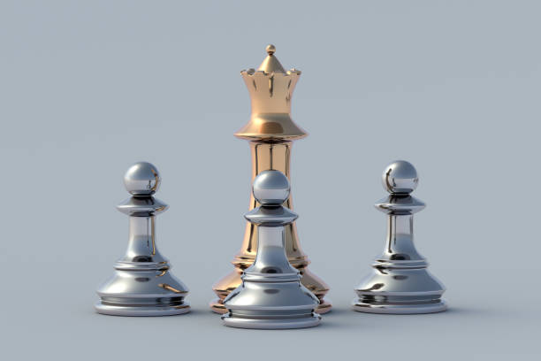 istock Golden and silver chess figures. Teamwork and team building. Leadership skill. Director of company. Team leader concept. Career growth. Talented employee. Influential worker. 3d render 1496690311