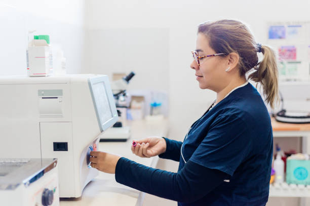 istock Female scientist in laboratory research 1496690756