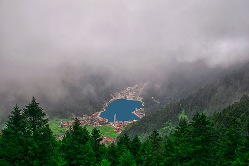 Uzungol in Trabzon in the morning. Uzungol is one of the most important touristic places in Turkey.