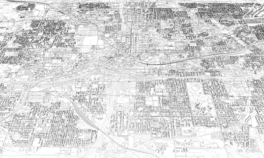 3D illustration of Atlanta mass building