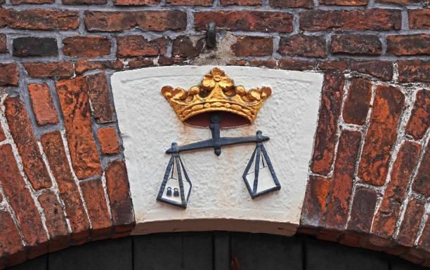Gable stone in an old weighing house from the 18th century.