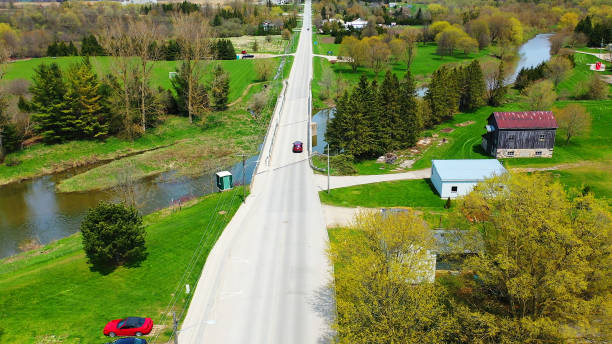 istock Aerial view of Drayton, Ontario, Canada in spring 1496697207
