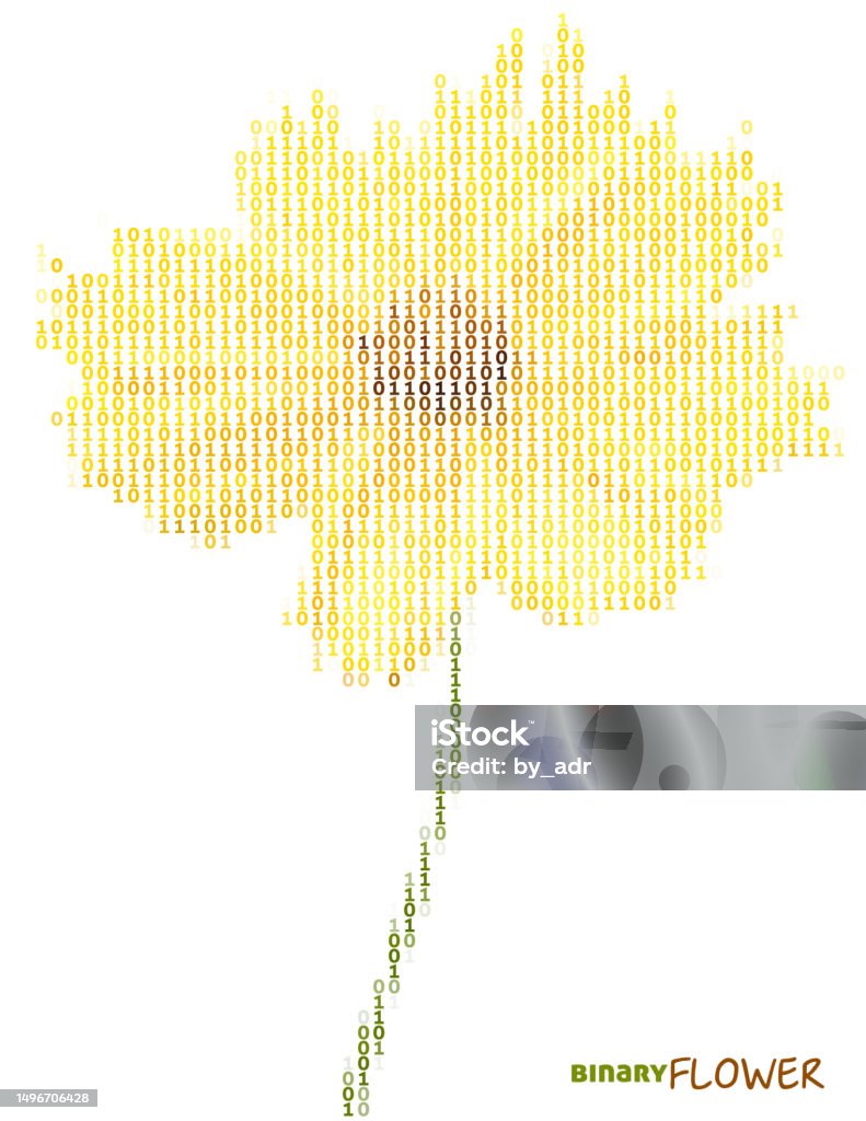 Concept About Artificial Intelligence Binary Flower By Ones And Zeros ...