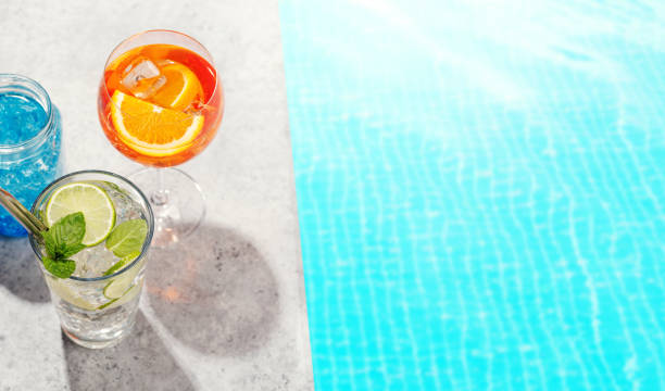 istock Refreshing cocktails by the pool on a sunny day 1496714300