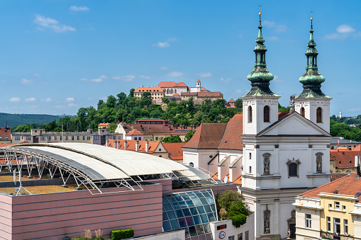 Experience the captivating charm of Brno, Czech Republic, with this stunning cityscape photograph. The image showcases the seamless blend of historic and modern architecture that defines Brno. Ideal for travel publications, city guides, or any project seeking to showcase the vibrant beauty of Brno.