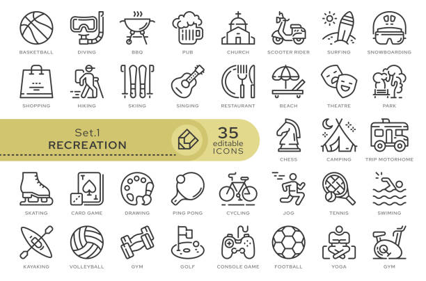 illustrazioni stock, clip art, cartoni animati e icone di tendenza di impostare icone ricreazione 01 - bicycle playing cards