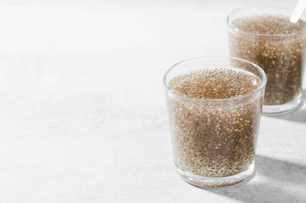 istock Chia Infused Water with Lemon, Healthy Citrus Drink on Bright Background 1496735511