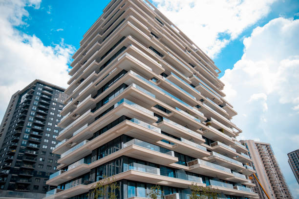 istock Modern apartment residential building 1496736798