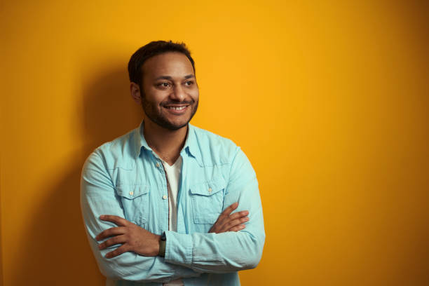 istock Portrait of Hindu smiling man ready to work 1496737635